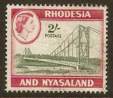 Rhodesia & Nyasaland 1959 2s Grey-green and carmine. SG27.